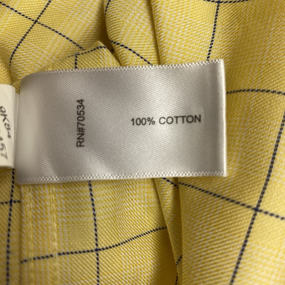 Orvis Button Down Long Sleeve Shirt Yellow/Blue Checked Mens Large - Picture 10 of 11